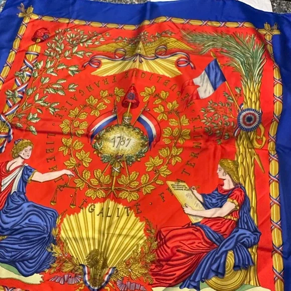 Hermes Republique Francaise Liberte Egalite Fraternite Scarf, Carre 90 - Picture 5 of 9